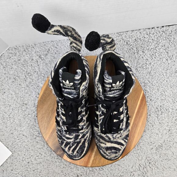 Adidas JS Jeremy Scott Men 9 Zebra Black White Casual Lifestyle High Top Sneaker - Picture 5 of 15